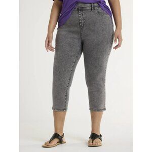 Terra & Sky Plus Size Pull-On Capri Jeggings, 23” Inseam, Size 4X (28W-30W),